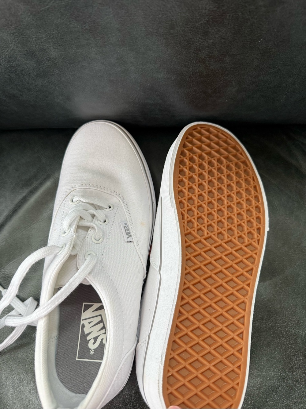 Vans White Canvas Low-Top Sneakers - Picture 4 of 5